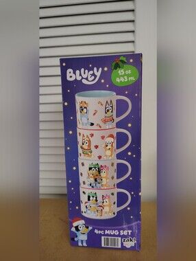 Bluey Stackable Mug Set - Blue & White